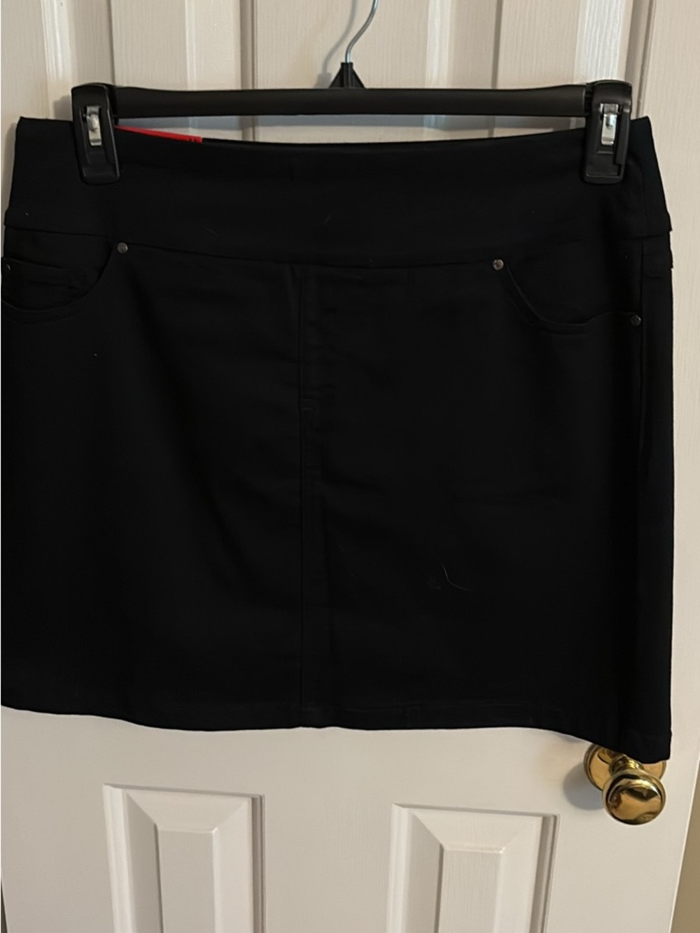Classic Black Mini Skort with Front Pocket Detail
